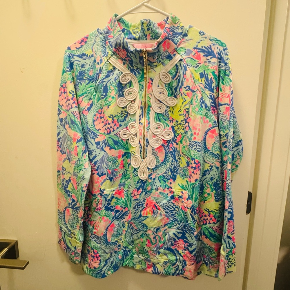 Lilly Pulitzer Multicolor Floral Zip-up Pullover